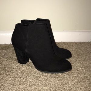 Black suede ankle boots